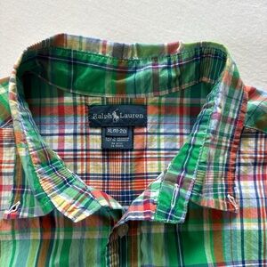 Ralph Lauren Red Green and Blue Casual Button Down Shirt